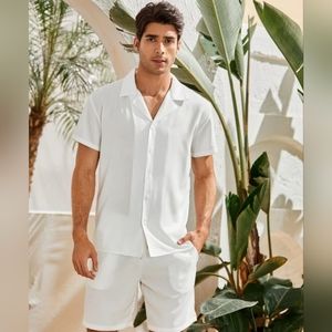 Mens All White Short Outfit - XL